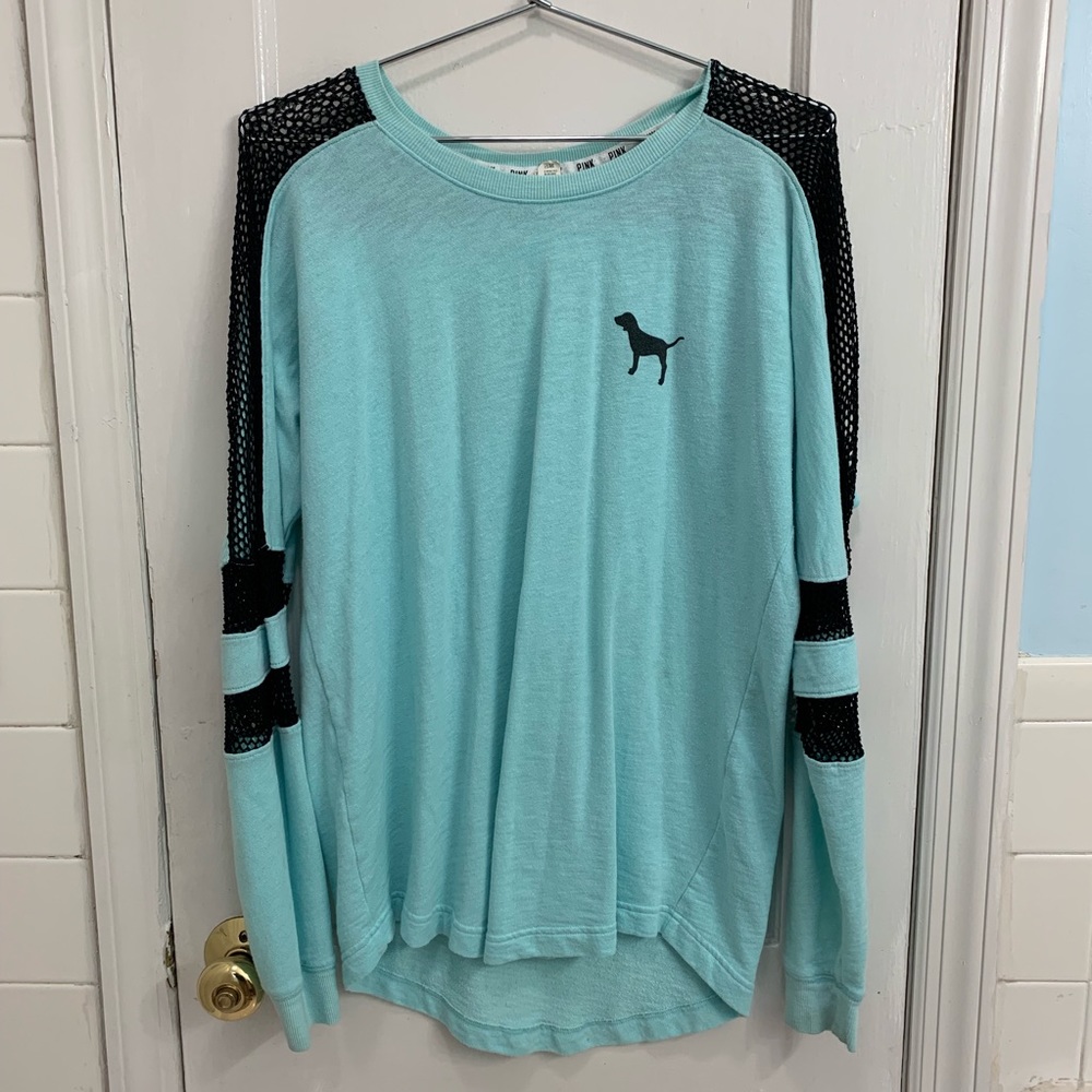 PINK oversized mesh long sleeve